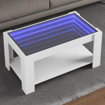 ARDEBO.de - LED-Couchtisch Weiß 93x53x45 cm Holzwerkstoff