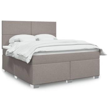 ARDEBO.de - Boxspringbett mit Matratze Taupe 180x200 cm Stoff