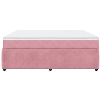 Boxspringbett mit Matratze Rosa 180x200 cm Samt