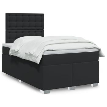ARDEBO.de - Boxspringbett mit Matratze Schwarz 120x190 cm Kunstleder