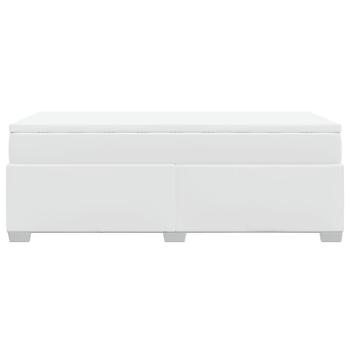 Boxspringbett mit Matratze Weiß 80x200 cm Kunstleder