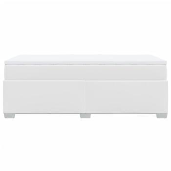 Boxspringbett mit Matratze Weiß 90x190 cm Kunstleder