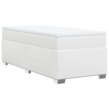 Boxspringbett mit Matratze Weiß 90x190 cm Kunstleder