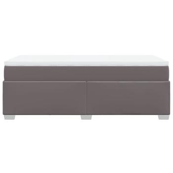 Boxspringbett mit Matratze Grau 100x200 cm Kunstleder