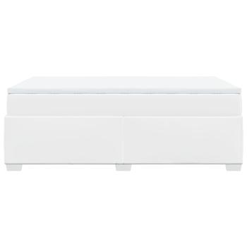 Boxspringbett mit Matratze Weiß 120x190 cm Kunstleder
