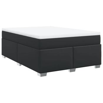 Boxspringbett mit Matratze Schwarz 140x190 cm Kunstleder