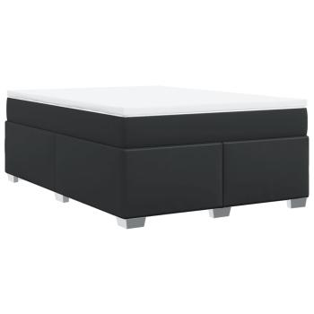 Boxspringbett mit Matratze Schwarz 140x190 cm Kunstleder