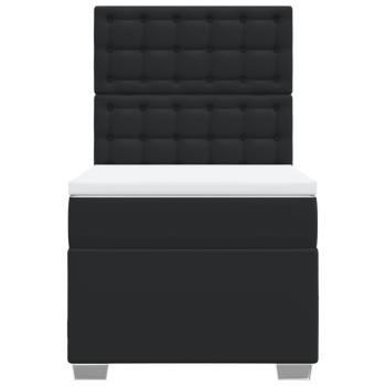 Boxspringbett mit Matratze Schwarz 80x200 cm Kunstleder