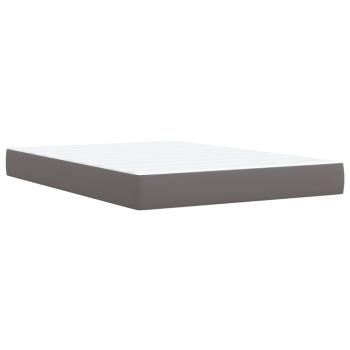 ARDEBO.de - Boxspringbett mit Matratze Grau 140x200 cm Kunstleder
