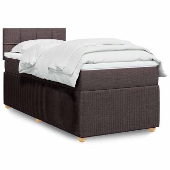 ARDEBO.de - Boxspringbett mit Matratze Dunkelbraun 80x200 cm Stoff