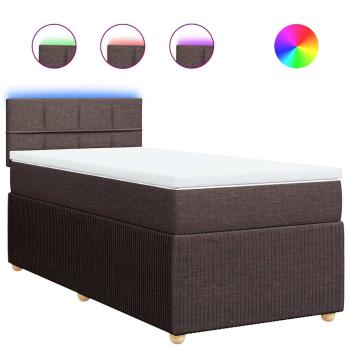 Boxspringbett mit Matratze Dunkelbraun 80x200 cm Stoff