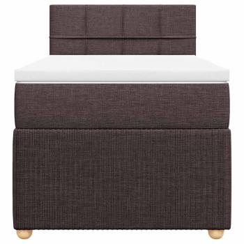 Boxspringbett mit Matratze Dunkelbraun 80x200 cm Stoff