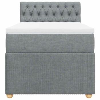 Boxspringbett mit Matratze Hellgrau 80x200 cm Stoff