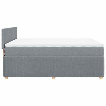 ARDEBO.de - Boxspringbett mit Matratze Hellgrau 140x200 cm Stoff