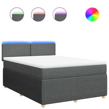 ARDEBO.de - Boxspringbett mit Matratze Dunkelgrau 160x200 cm Stoff