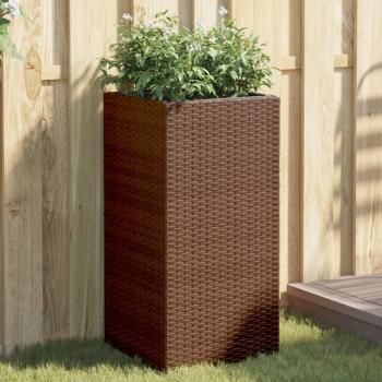 ARDEBO.de - Pflanzkübel 2 Stk. Braun 40x40x80 cm Poly Rattan