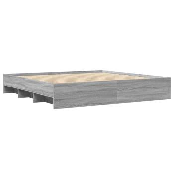 Bettgestell Grau Sonoma 180x200 cm Holzwerkstoff