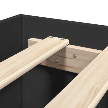 ARDEBO.de - Bettgestell Schwarz 160x200 cm Holzwerkstoff