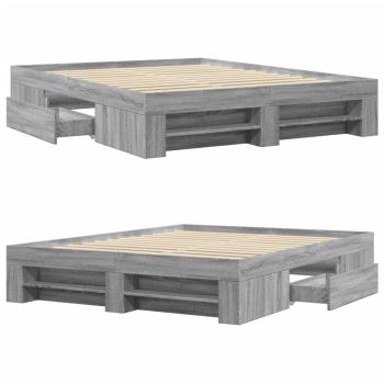 Bettgestell Grau Sonoma 160x200 cm Holzwerkstoff