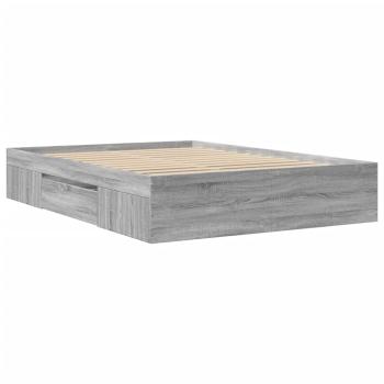 Bettgestell Grau Sonoma 140x200 cm Holzwerkstoff