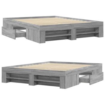 Bettgestell Grau Sonoma 150x200 cm Holzwerkstoff