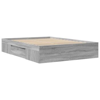 Bettgestell Grau Sonoma 120x200 cm Holzwerkstoff
