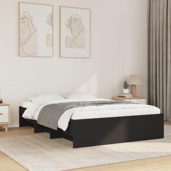 ARDEBO.de - Bettgestell Schwarz 120x190 cm Holzwerkstoff