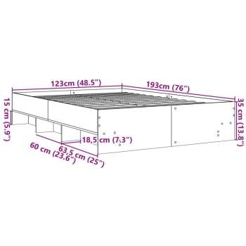 Bettgestell Schwarz 120x190 cm Holzwerkstoff