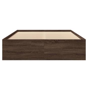 Bettgestell Braun Eichen-Optik 135x190 cm Holzwerkstoff
