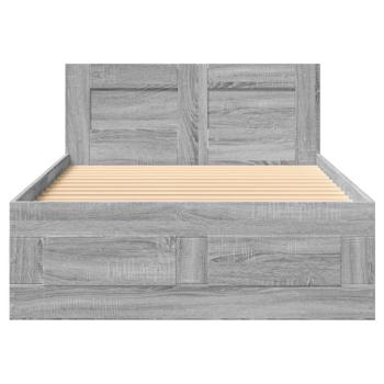 Bettgestell mit Kopfteil Grau Sonoma 75x190 cm Holzwerkstoff