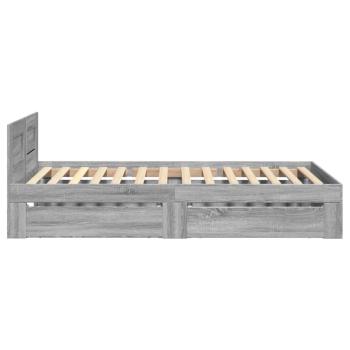 Bettgestell mit Kopfteil Grau Sonoma 75x190 cm Holzwerkstoff
