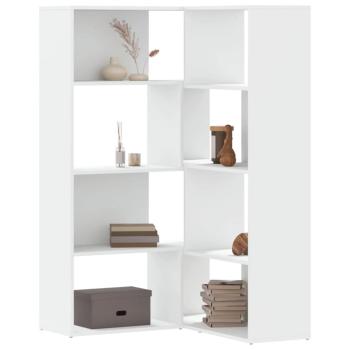 ARDEBO.de - Eck-Bücherregal 4 Etagen Weiß 85x85x140 cm Holzwerkstoff