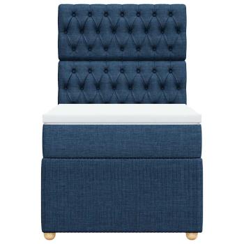 Boxspringbett mit Matratze Blau 80x200 cm Stoff