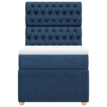 Boxspringbett mit Matratze Blau 90x200 cm Stoff