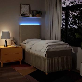 Boxspringbett mit Matratze Creme 100x200 cm Stoff