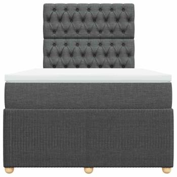 Boxspringbett mit Matratze Dunkelgrau 120x190 cm Stoff
