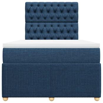 Boxspringbett mit Matratze Blau 120x190 cm Stoff