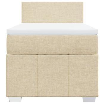 ARDEBO.de - Boxspringbett mit Matratze Creme 90x190 cm Stoff