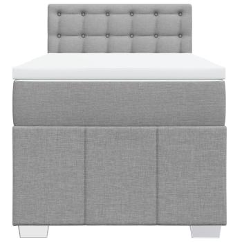 Boxspringbett mit Matratze Hellgrau 90x190 cm Stoff