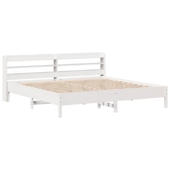 Massivholzbett ohne Matratze Weiß 200x200 cm Kiefernholz
