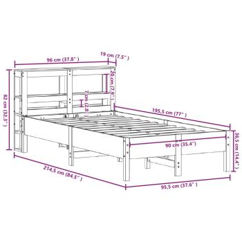 Massivholzbett ohne Matratze Wachsbraun 90x190 cm Kiefernholz