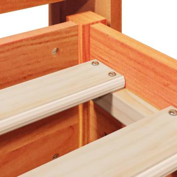 Massivholzbett ohne Matratze Wachsbraun 150x200 cm Kiefernholz