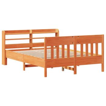 Massivholzbett ohne Matratze Wachsbraun 120x200 cm Kiefernholz