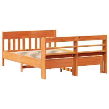 Massivholzbett ohne Matratze Wachsbraun 120x200 cm Kiefernholz