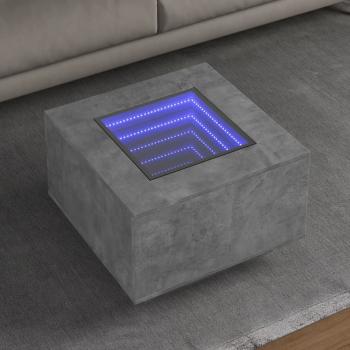 ARDEBO.de - LED-Couchtisch Betongrau 60x60x40 cm Holzwerkstoff