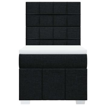 Boxspringbett mit Matratze Schwarz 100x200 cm Stoff