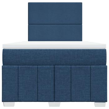Boxspringbett mit Matratze Blau 120x190 cm Stoff