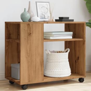 ARDEBO.de - Beistelltisch mit Rollen Artisan-Eiche 70x35x60cm Holzwerkstoff