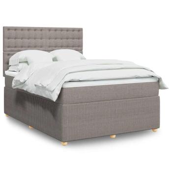 ARDEBO.de - Boxspringbett mit Matratze Taupe 140x190 cm Stoff