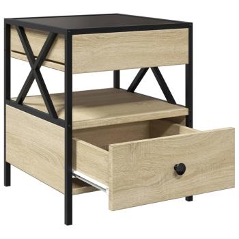 Nachttisch mit Infinity-LED Sonoma-Eiche 40x40x51 cm